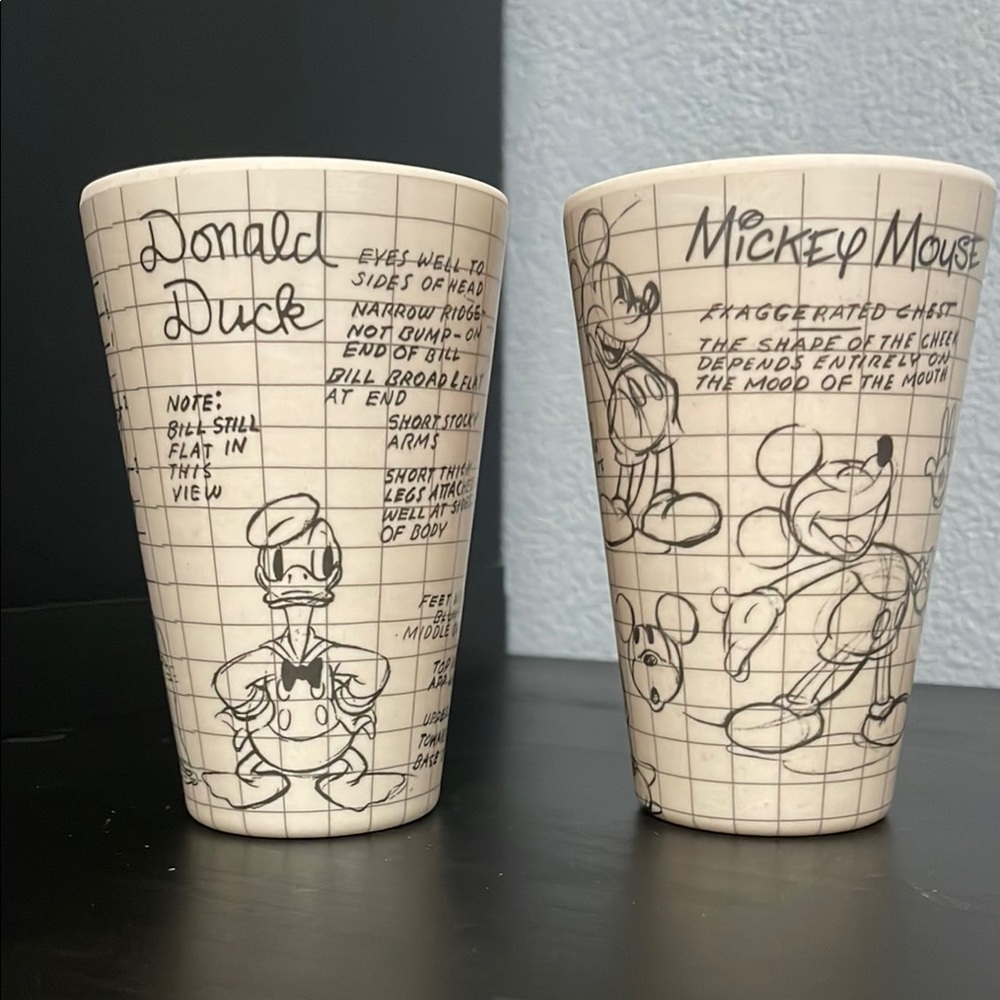 Disney Character Sketch Tumblers - Black and Cream